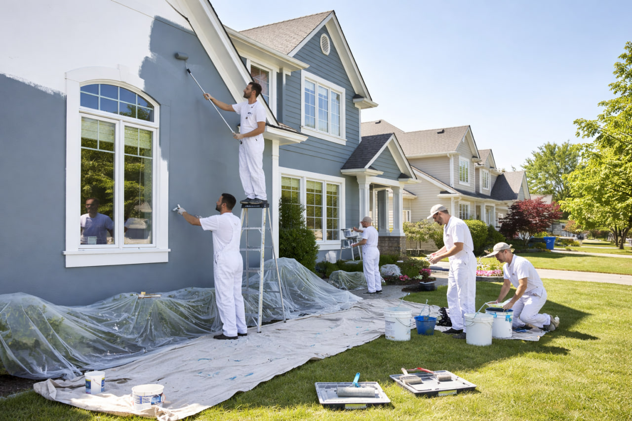 Home exterior painting of Adelaide house with premium exterior house paint