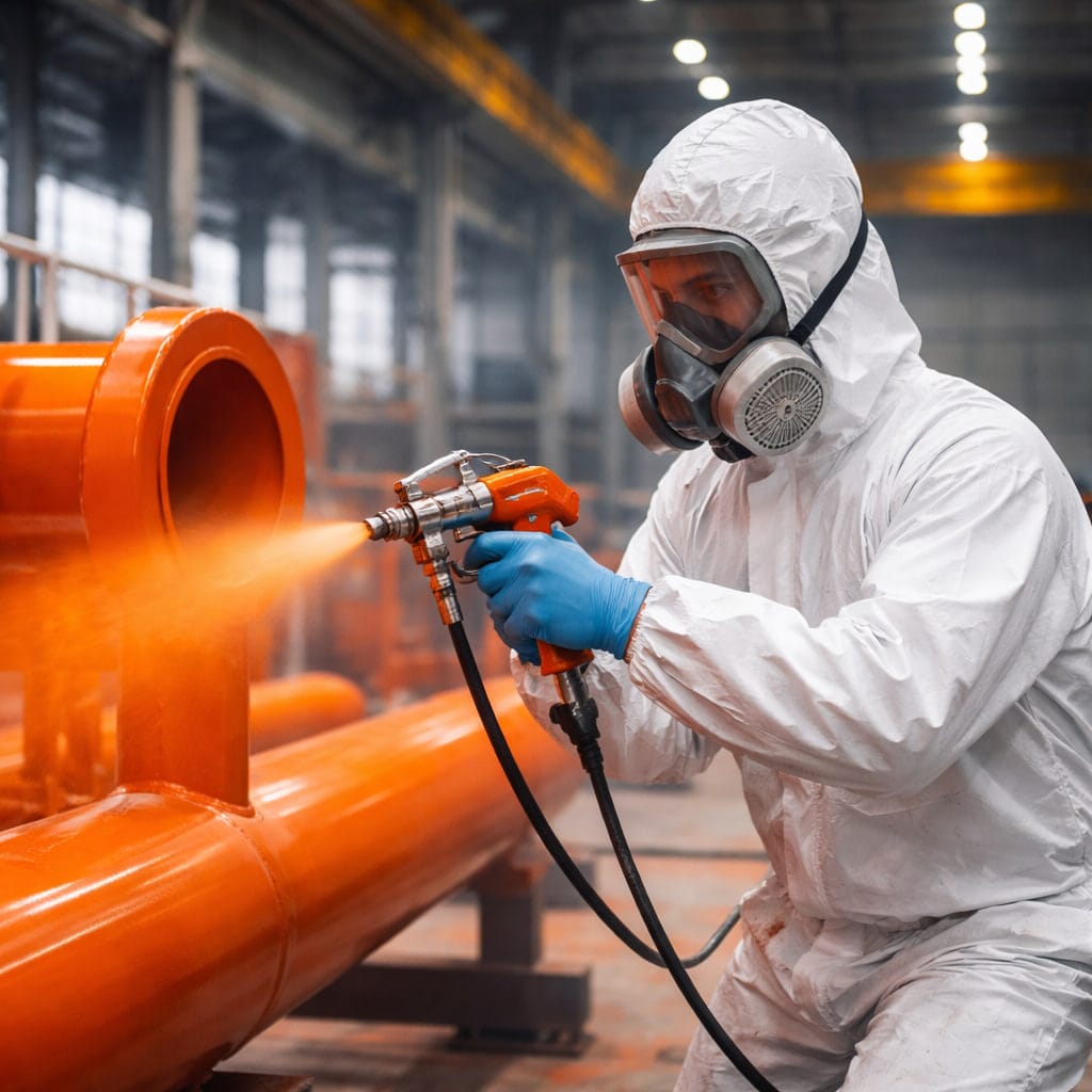 commercial painting in a factory